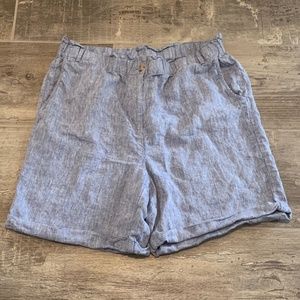 J Jill Linen Chambray Bermuda Shorts Size L